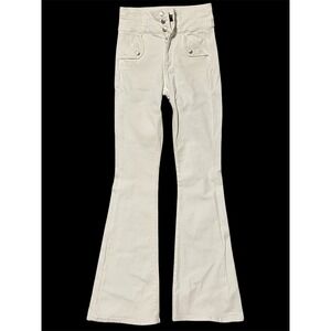 Veronica Beard Giselle Flare Jeans White Extra High Rise Button Fly Size 27